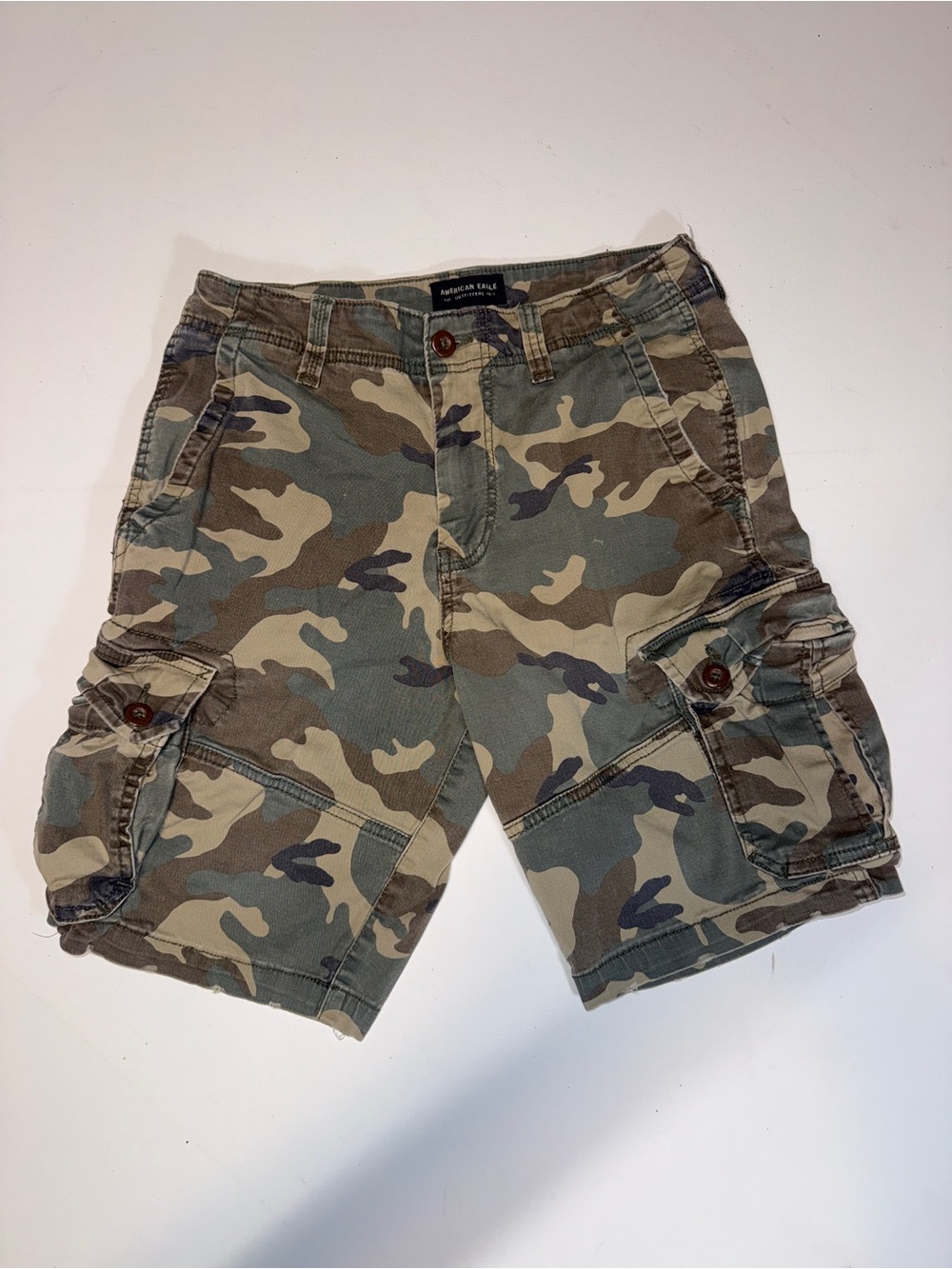 American Eagle Outfitters Men's Camo Cargo Shorts - Green, Brown